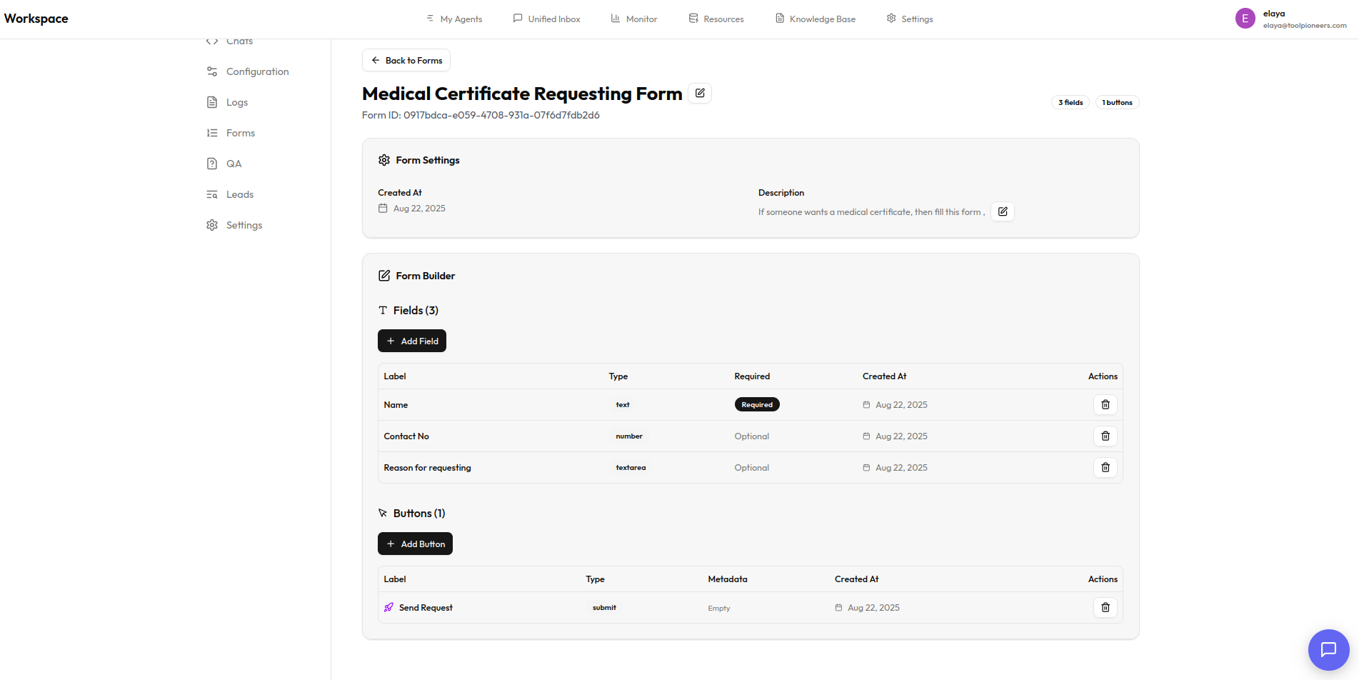 Input fields & buttons
